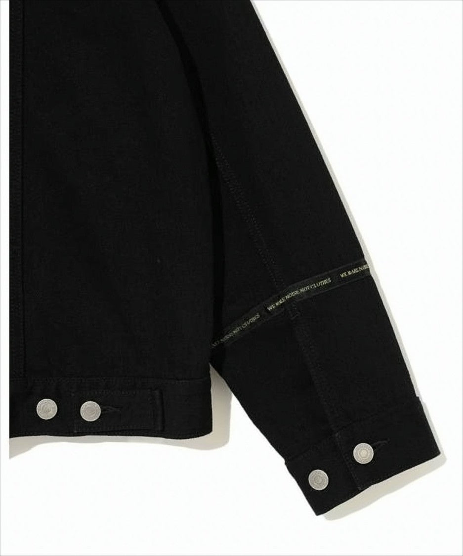 Undercover Boxy Fit Black Denim Jacket With Silver Accents