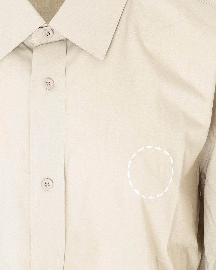 Craig Green Beige Cotton Circle Shirt With Pointed Collar