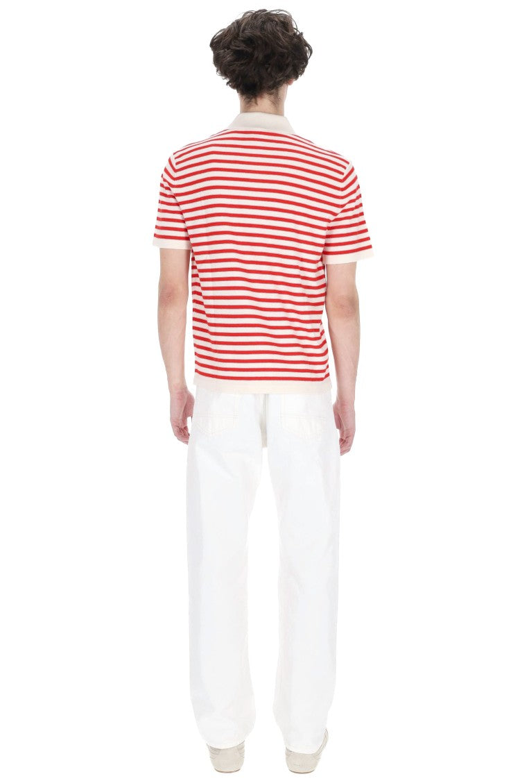 A.P.C. Eliot Striped Cotton-Cashmere Polo Shirt