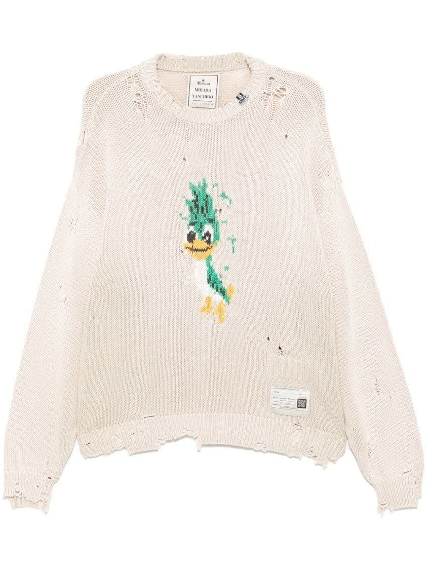 Maison Mihara Yasuhiro Light Grey Jacquard Sweater