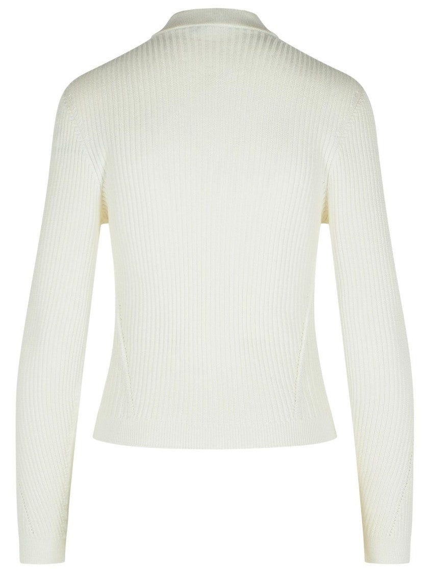 Balmain White Viscose Blend Sweater