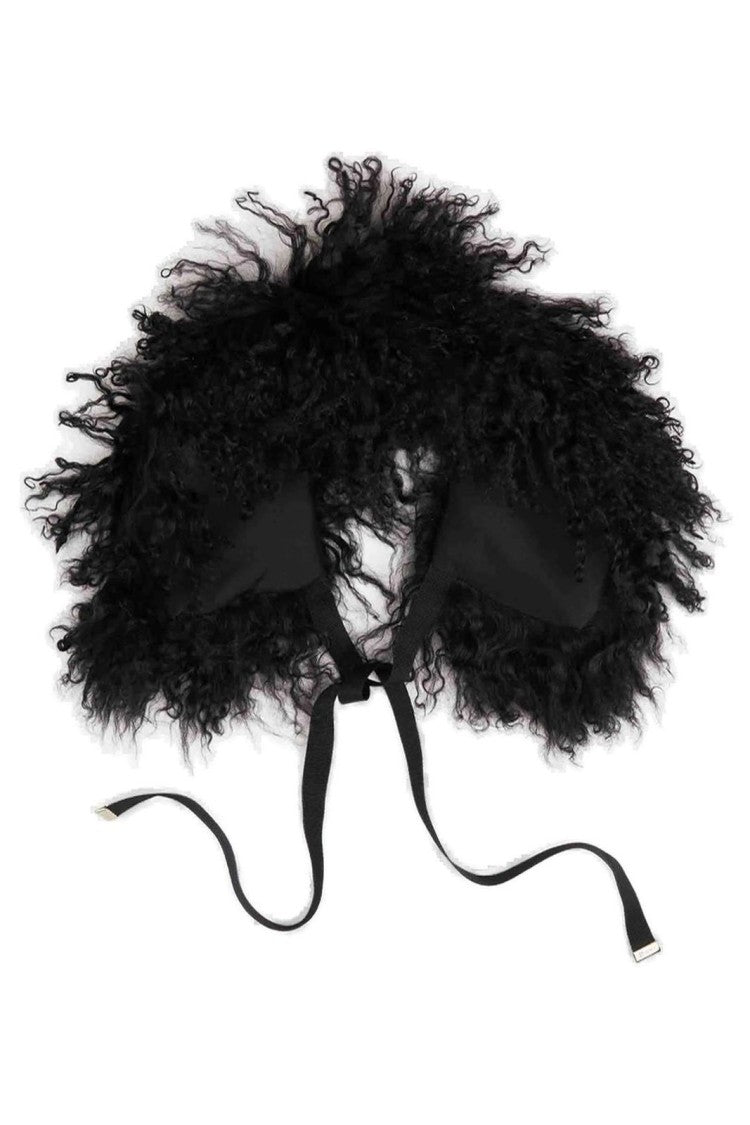 Herno Plush Synthetic Fur Scarf With Curly Texture