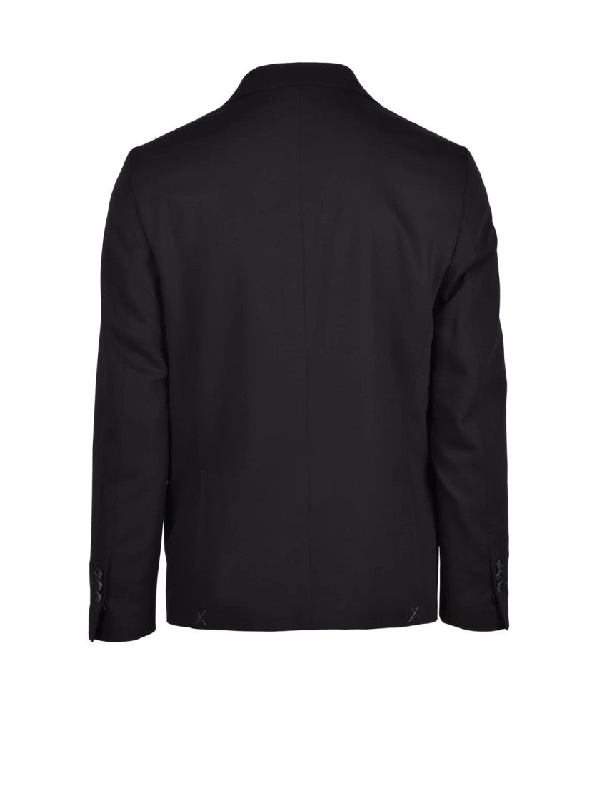 Officina 36 Black Polyester Viscose Wool Elastane Men Suit