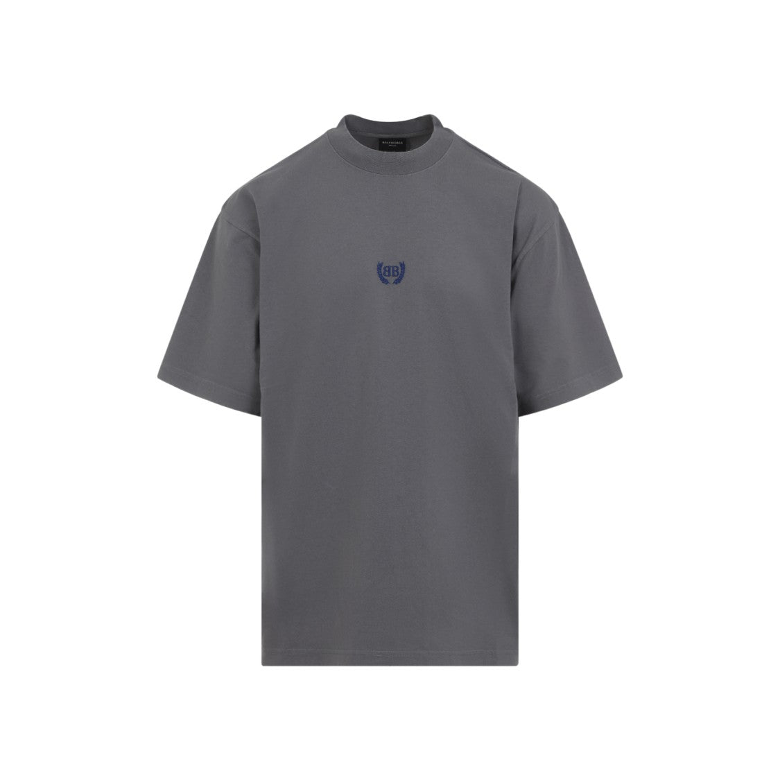 Balenciaga Cotton Grey T-Shirt With Embroidered Logo