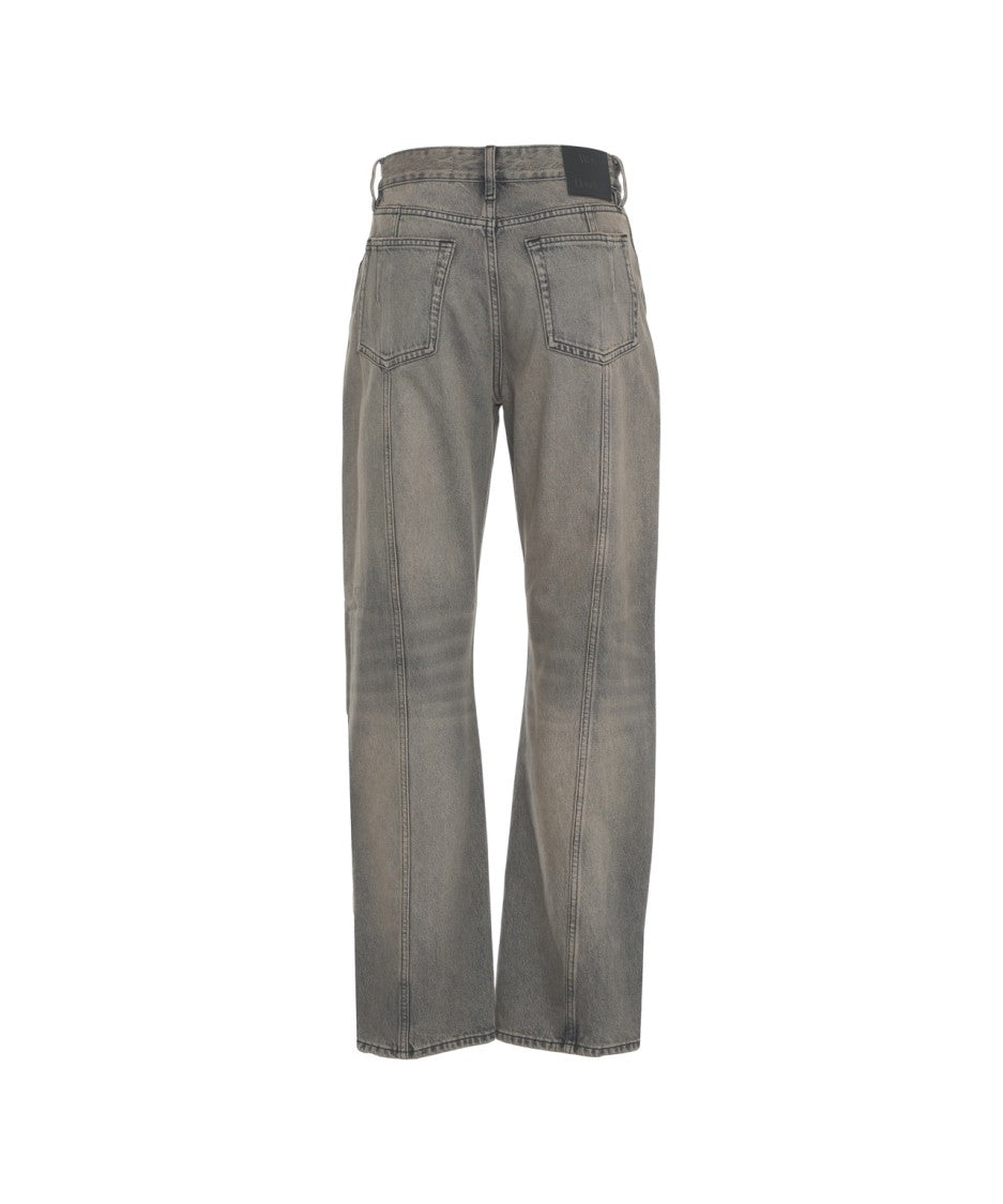 Won Hundred Wide Leg Jeans With Adjustable Hem Ties And Classic Five-Pocket Design