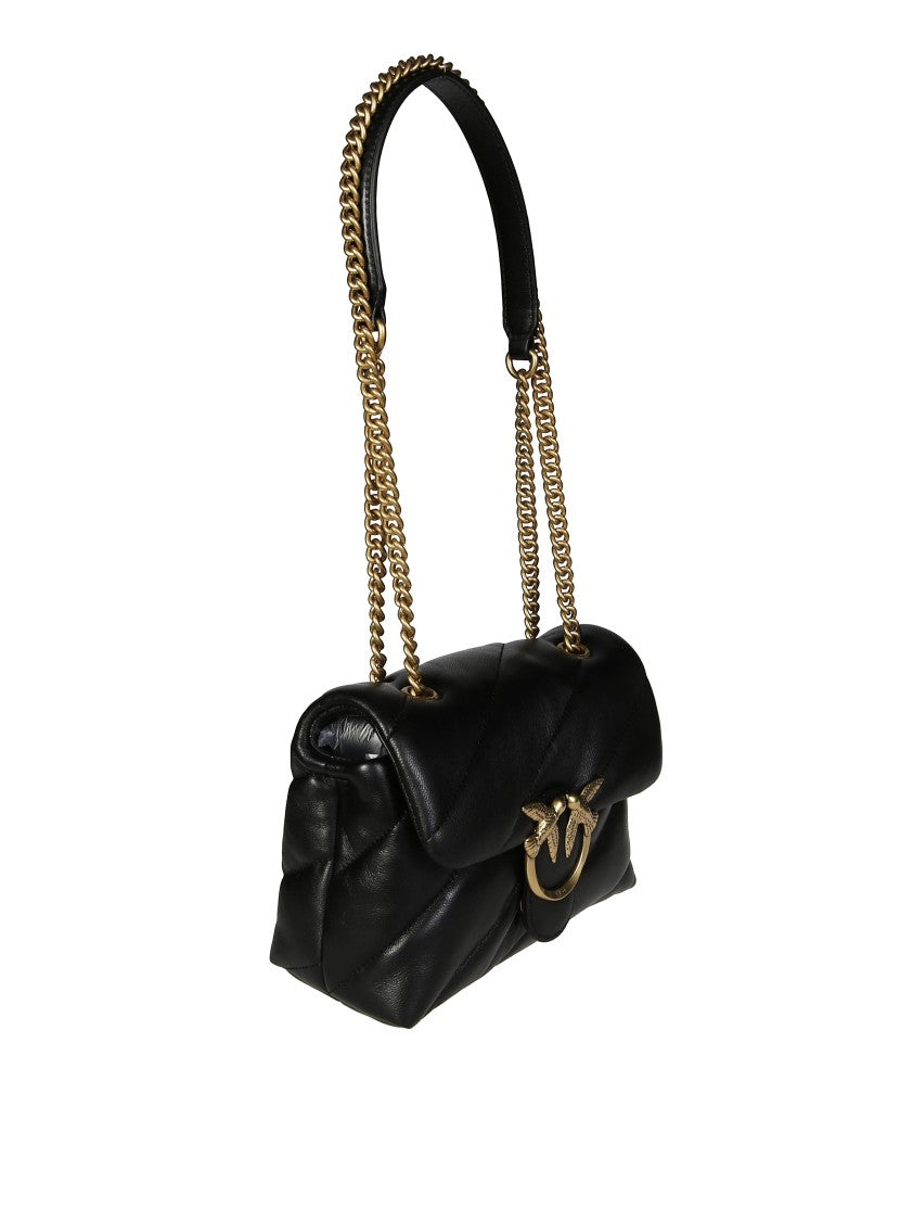 Pinko Black Quilted Mini Sheep Nappa Handbag