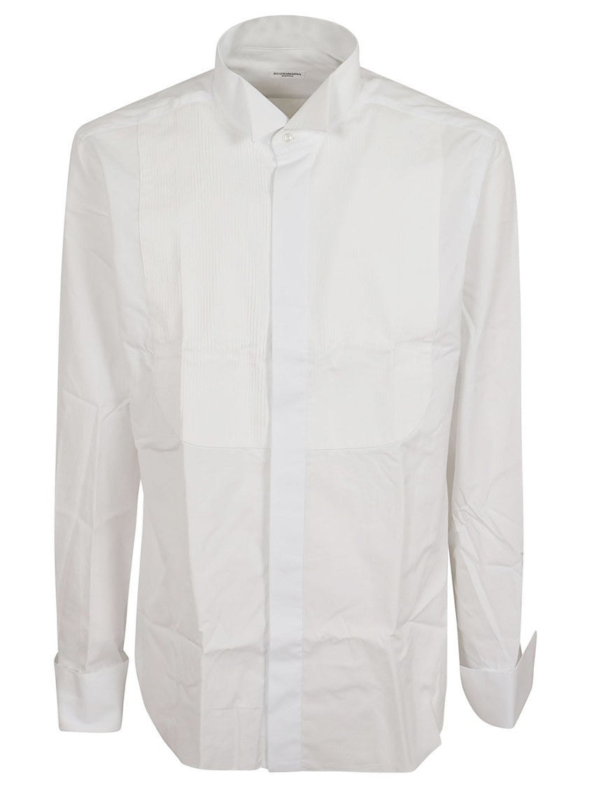 Buonamassa White Cotton Poplin Textured Shirt