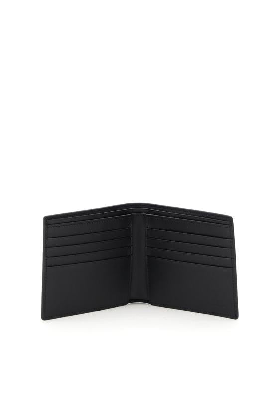 Fendi Textured Bifold Wallet With Geometric Design And Contrasting Stripe