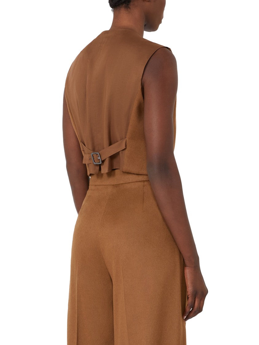 Max Mara Structured Brown Leather Coat With Classic Design