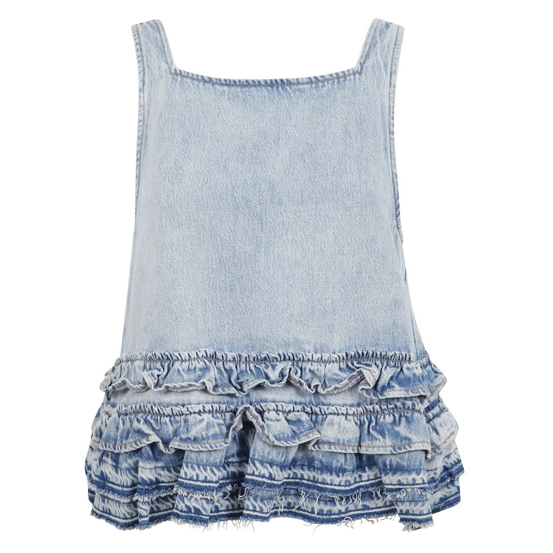 Ganni Sleeveless Square-Neck Top With Back Buckle Detail