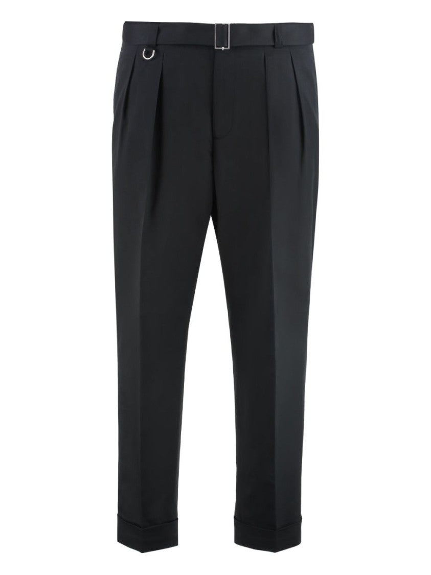 Paolo Pecora Cropped Black Trousers With Tailored Silhouette