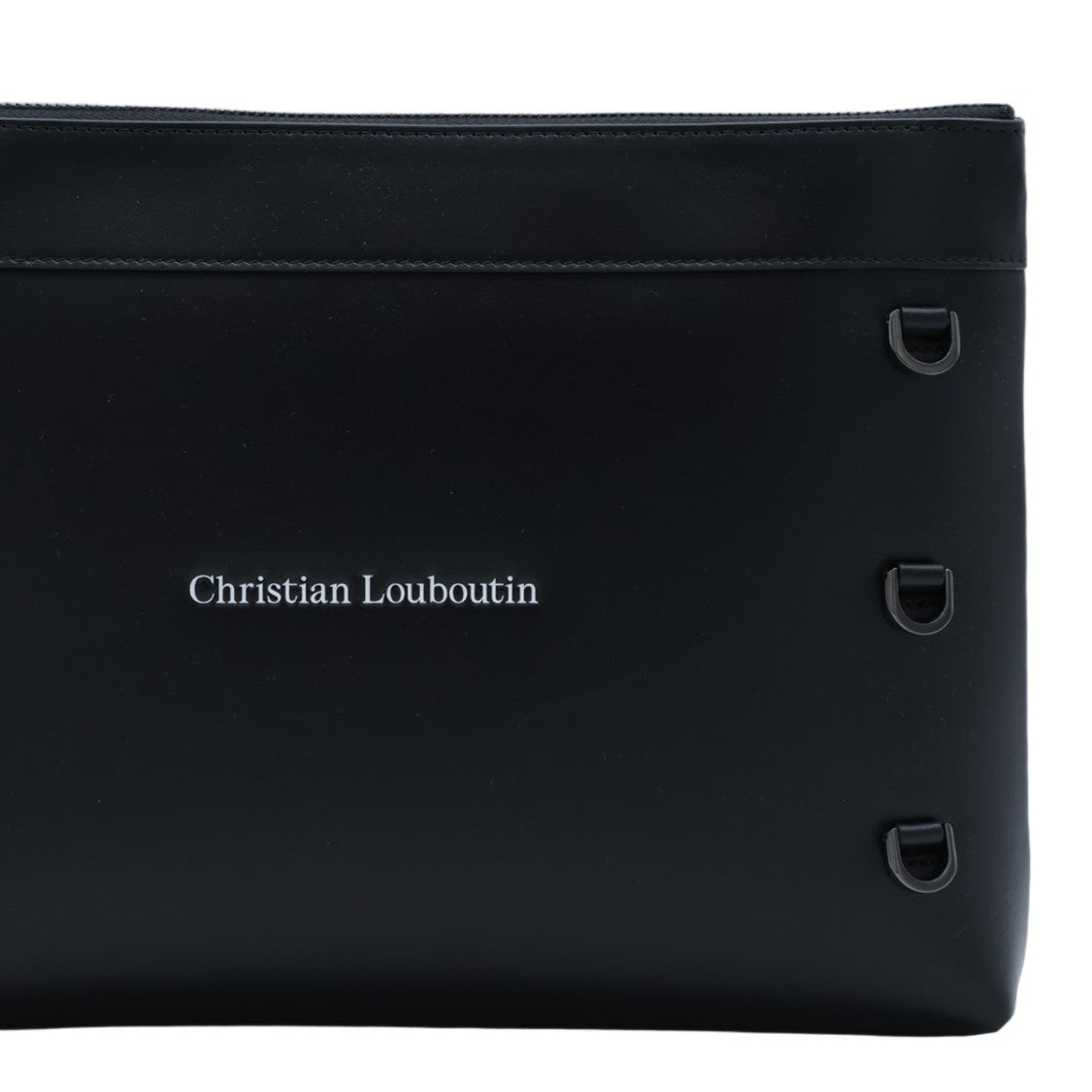 Christian Louboutin Black Matte Detachable-Strap Clutch