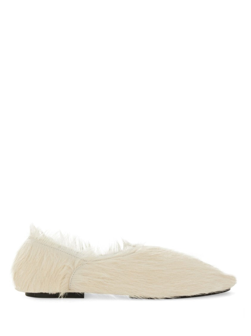 Jil Sander Pointed-Toe Low Calfskin Slipper With Textured Finish