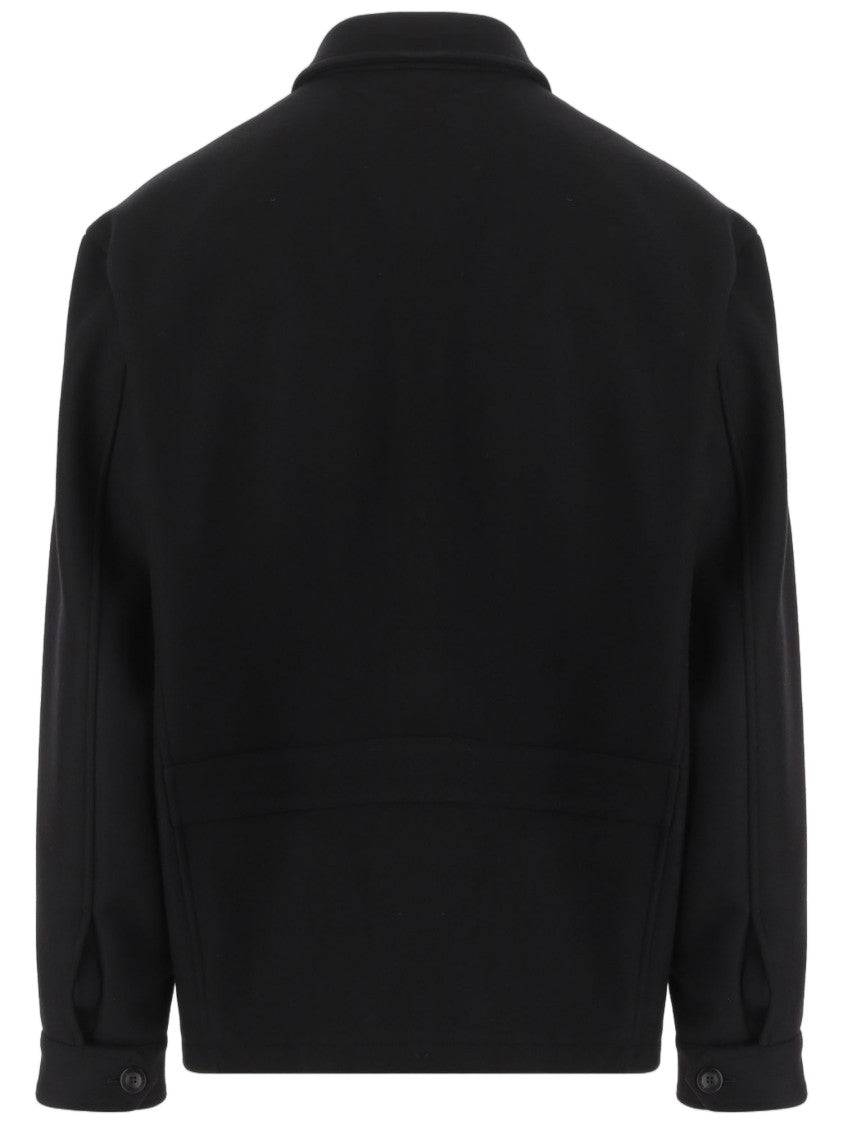 Giorgio Armani Black Wool And Cashmere Coat