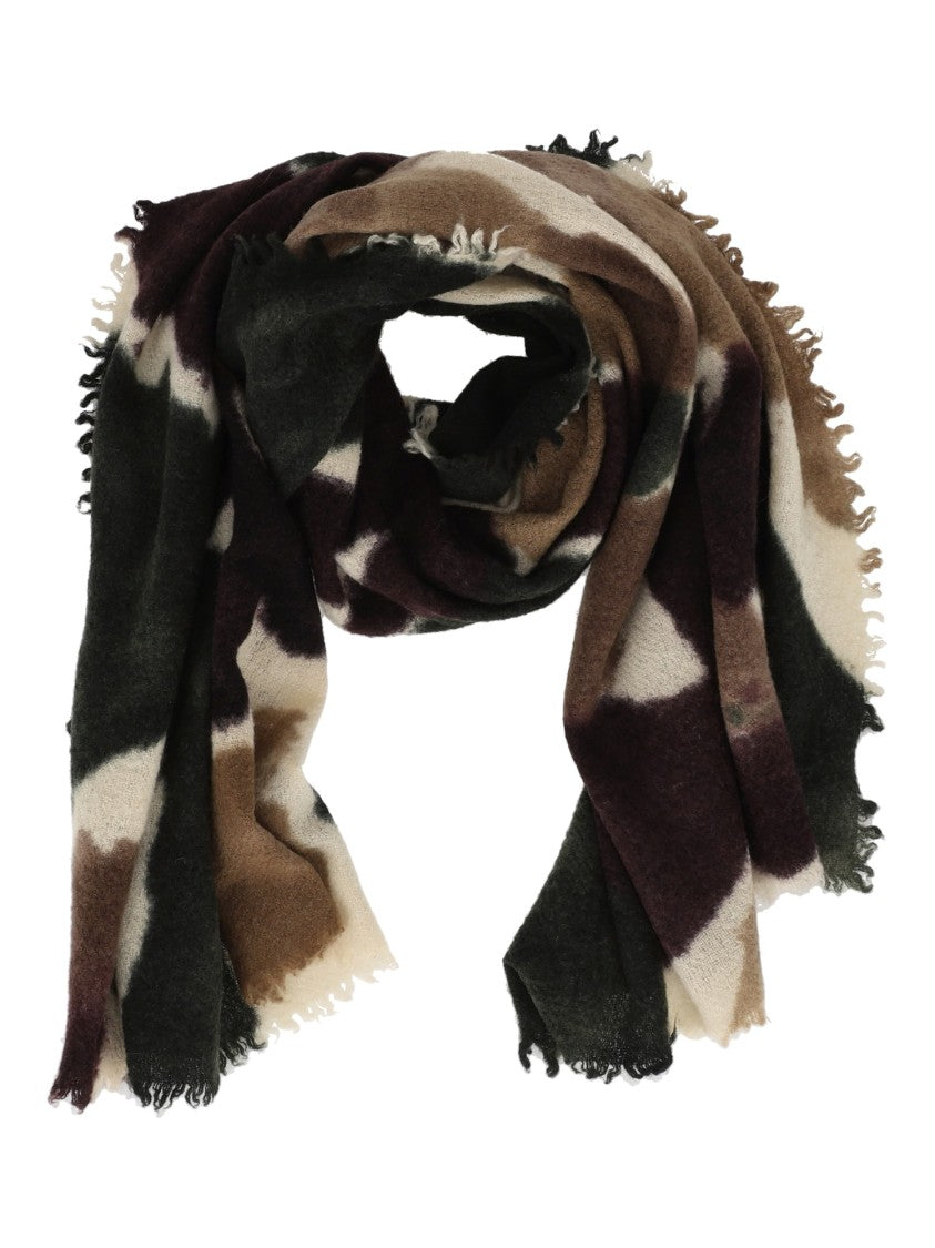 Faliero Sarti Rectangular Abstract Pattern Scarf With Fringed Edges