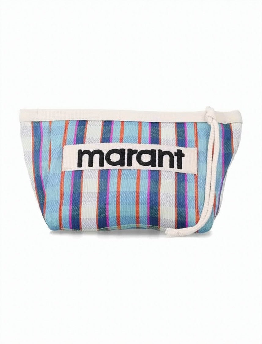 Isabel Marant Vibrant Striped Pouch Bag With Zip Closure