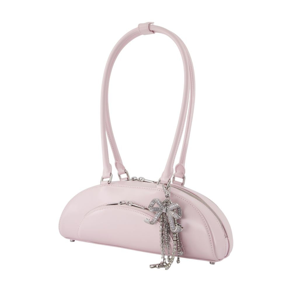 Self-Portrait Curved Charm Shoulder Bag - Leather - Purple