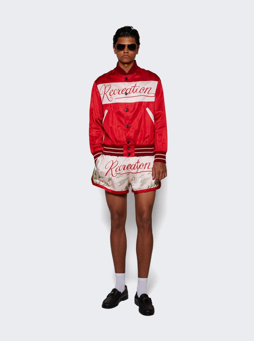 Bode Postcard Gym Shorts - Pink