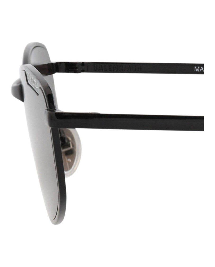 Balenciaga Square-Frame Metal Sunglasses