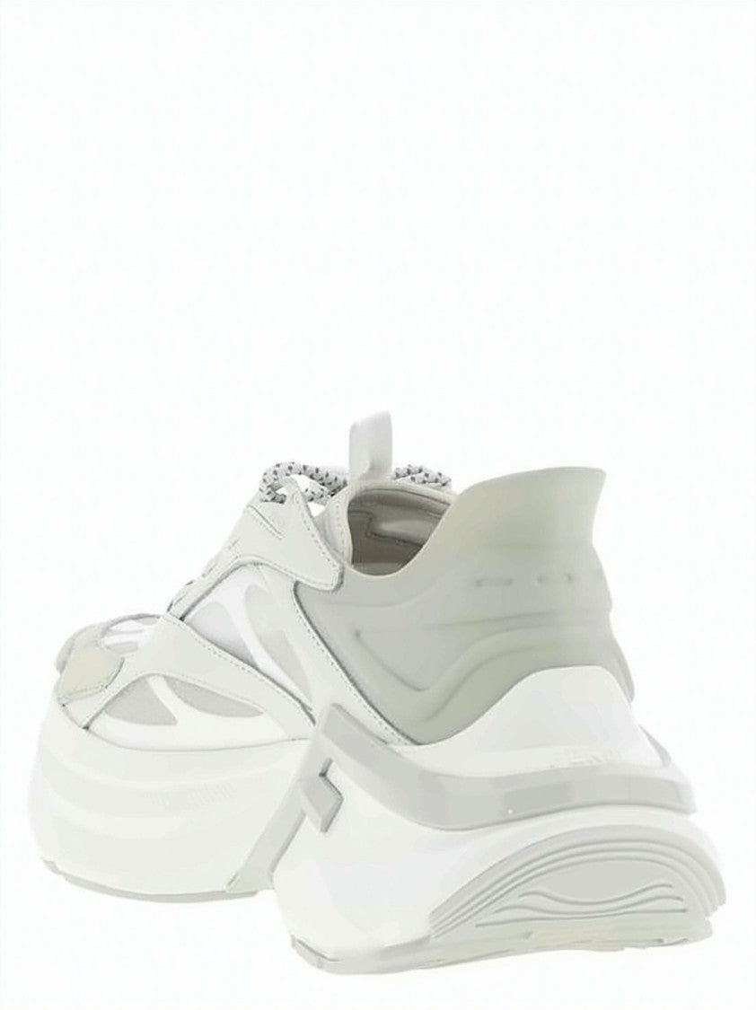 Fendi Futuristic White Sneakers With Sole