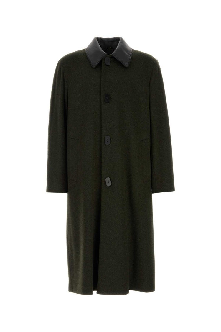 Fendi Bottle Green Wool Blend Coat