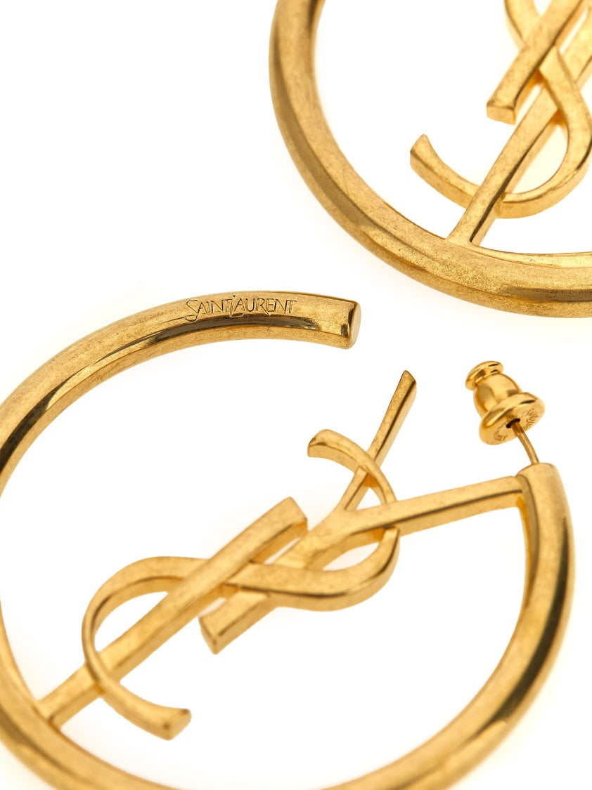 Saint Laurent 'Cassandre' Metal Hoop Earrings