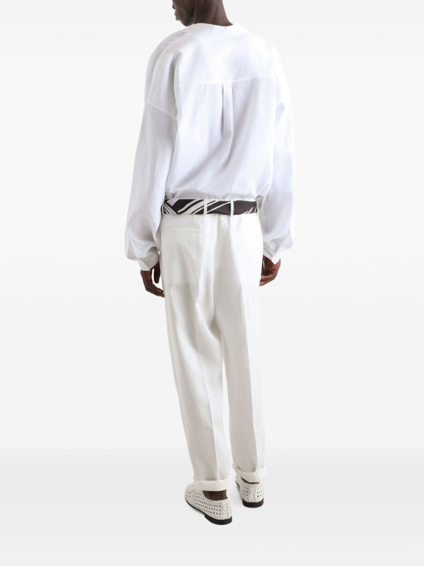 Dolce & Gabbana Button-Down Shirt With Box-Pleat Detail And Drop Shoulder Design