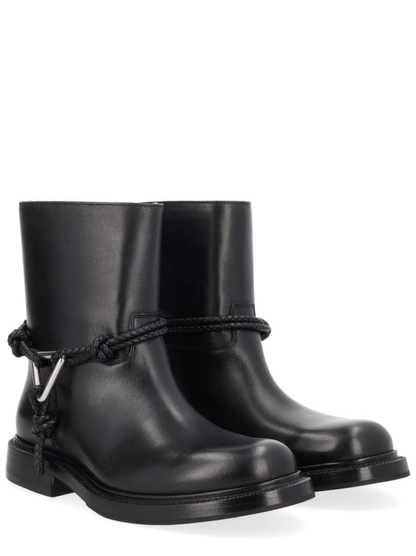 Bottega Veneta James Calf Leather Rope Ankle Boots