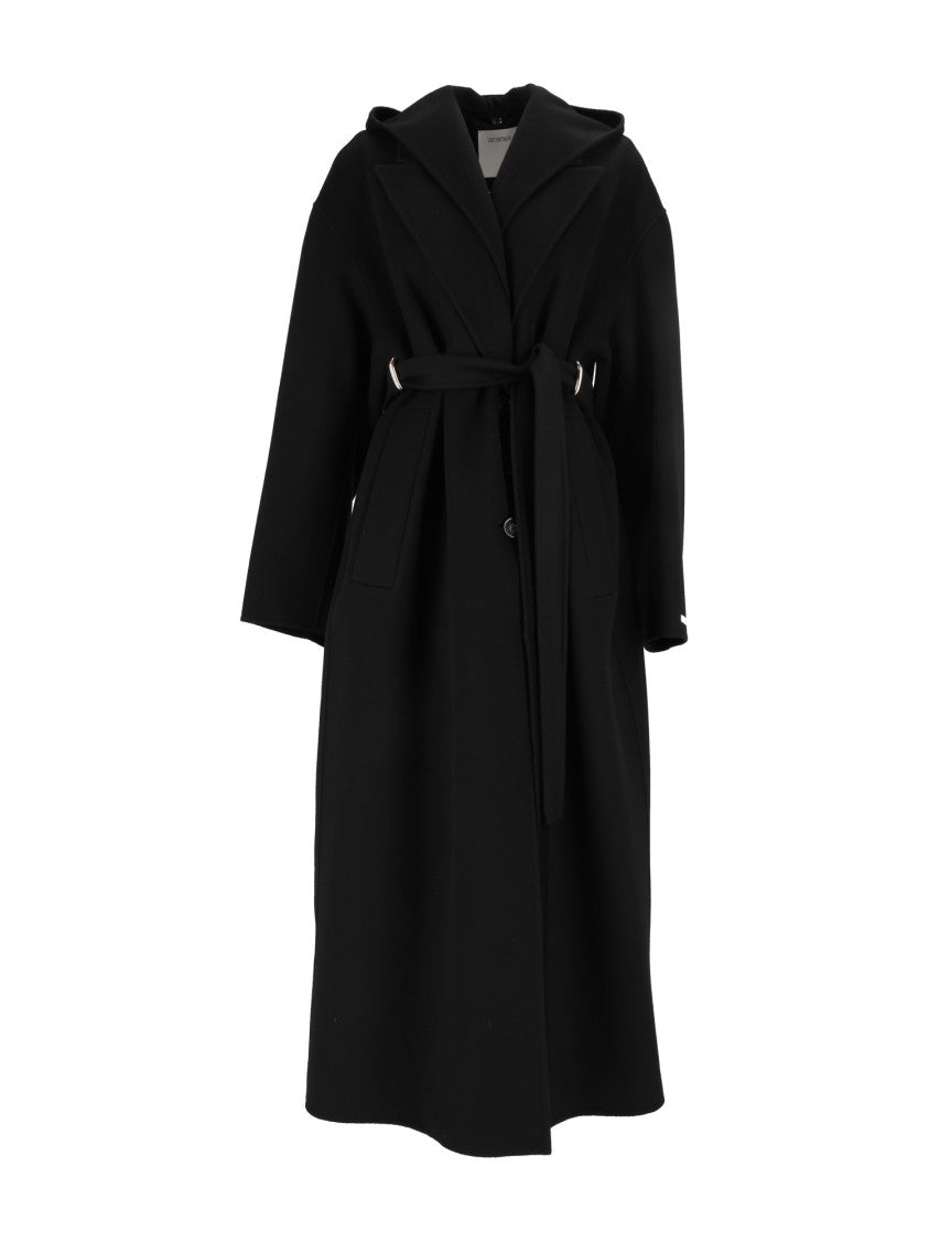 Sportmax Black Olmo Belted Long Coat