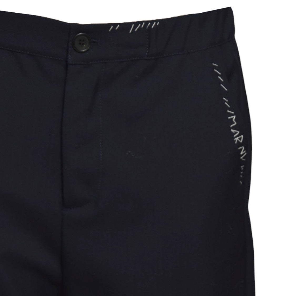 Marni Dark Blue Wool Straight Pants