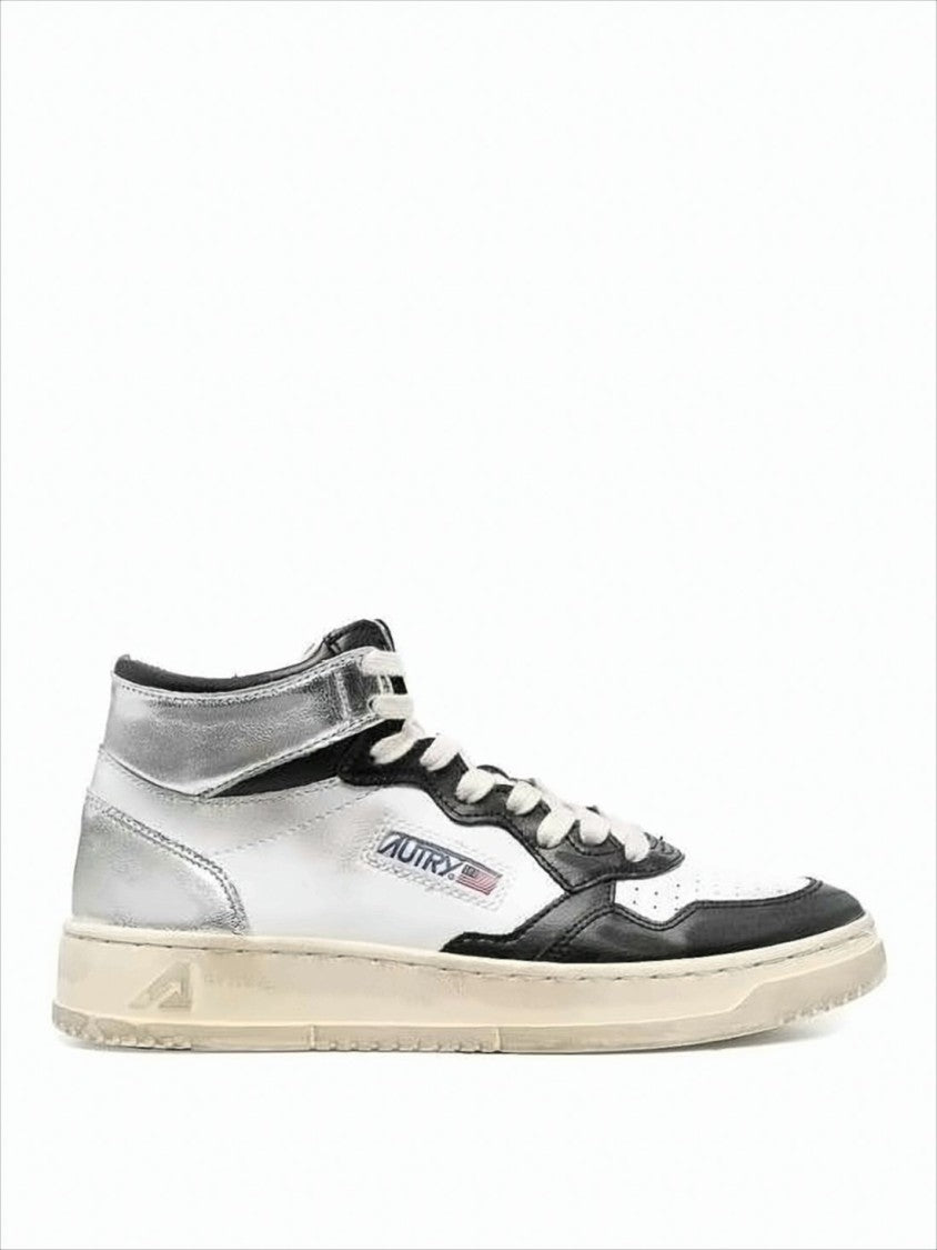 Autry High-Top Sneakers With Metallic Cow Leather Accents