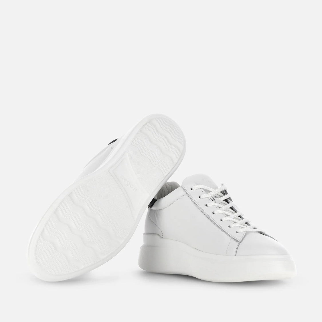 Hogan Refined Leather Sneakers With Contrasting 'H' Detail