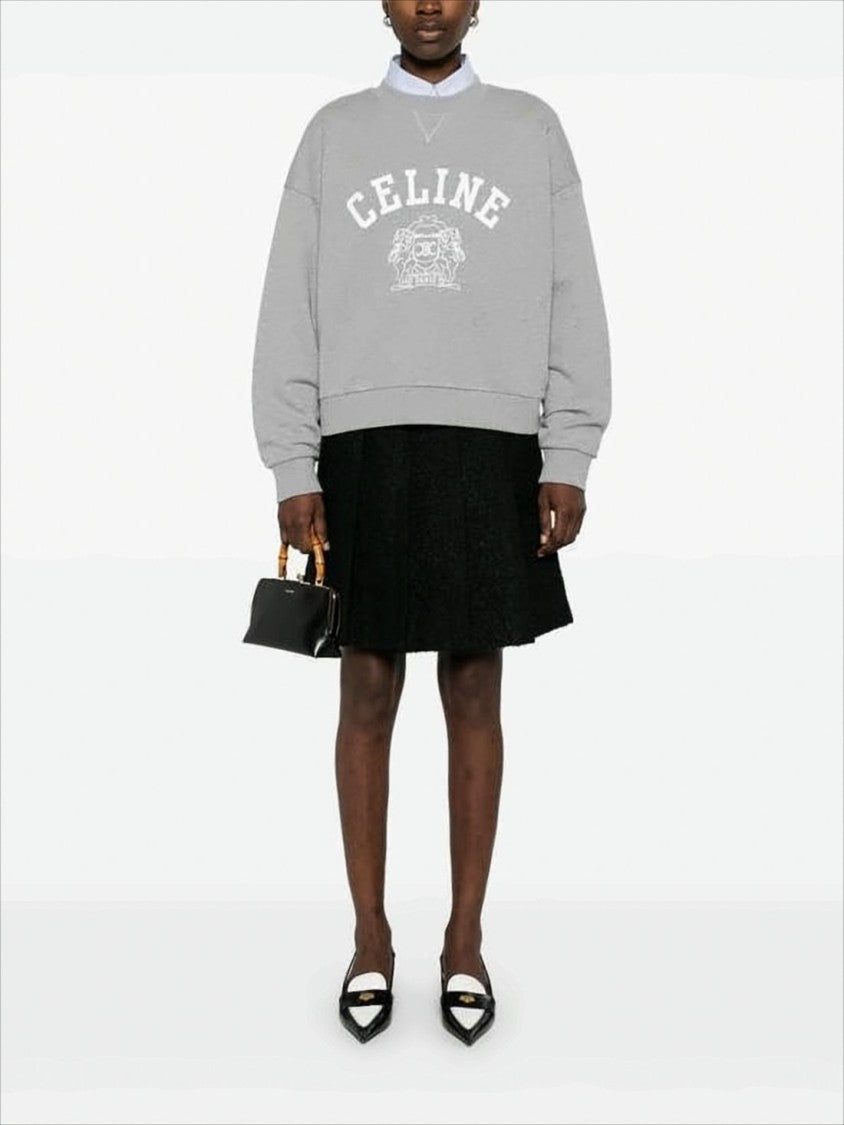 Celine Heather Grey Long-Sleeve Sweatshirt