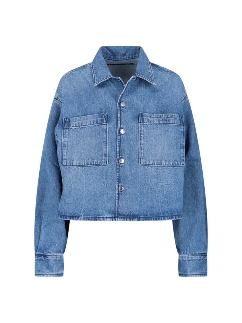 Alexander Wang Crop Shirt – Blue Denim