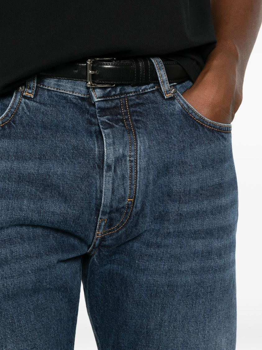 Givenchy Fringed Vintage Denim Straight-Leg Jeans