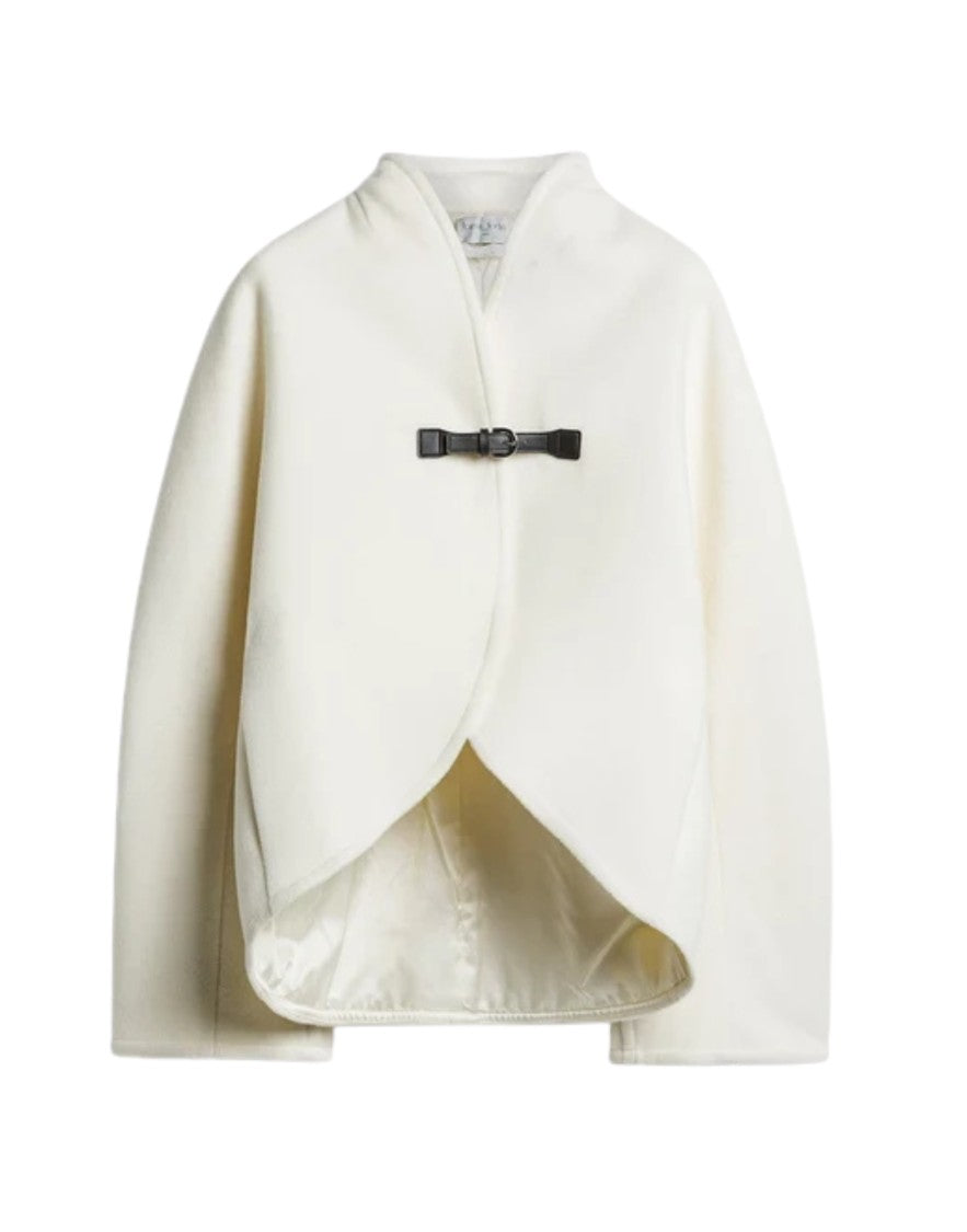 Forte Forte Diamond Wool-Blend Buckle Cropped Coat