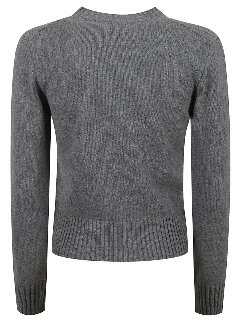 Ami Cashmere Blend Sweater With Classic Crew Neckline