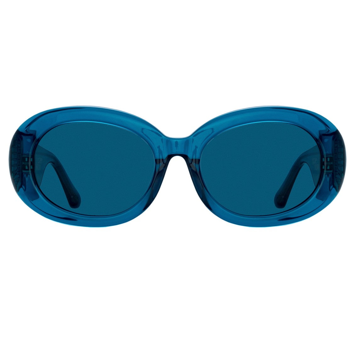 Linda Farrow Lina Oval Sunglasses In Blue