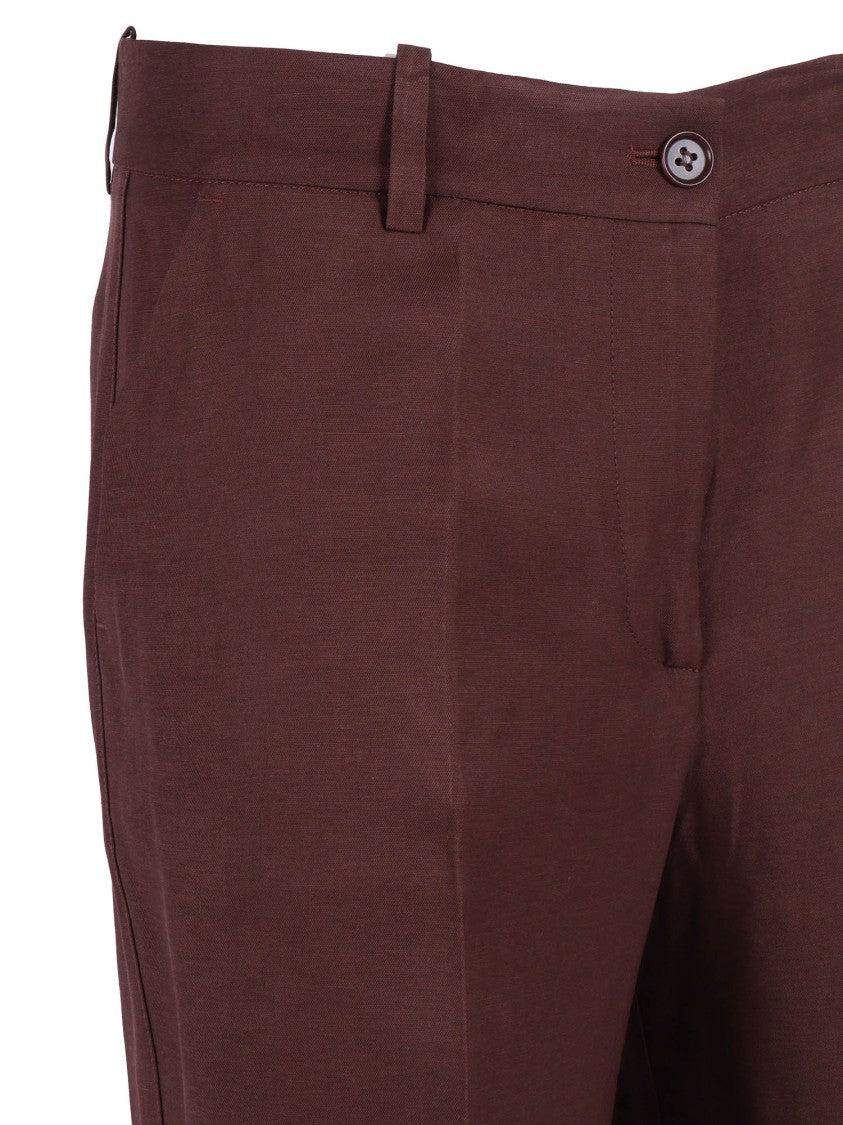 P.A.R.O.S.H. Straight Leg Subtle Sheen Straight-Leg Pants