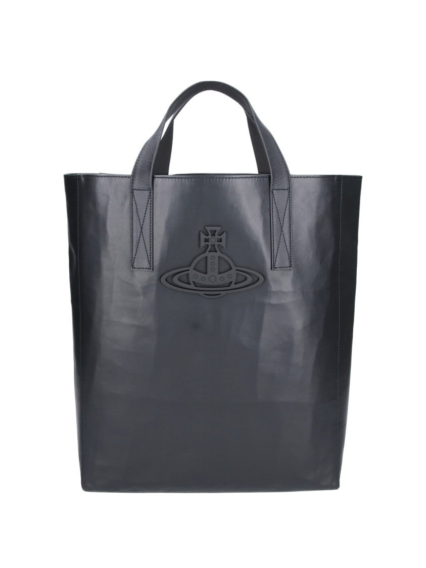 Vivienne Westwood Structured Tote Bag With Glossy Finish