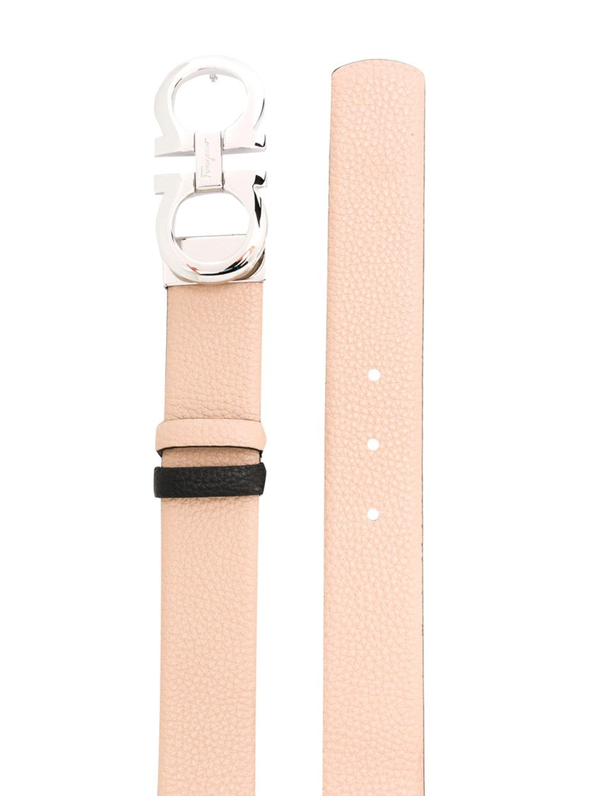 Salvatore Ferragamo Beige Cintura H35 Textured Leather Belt