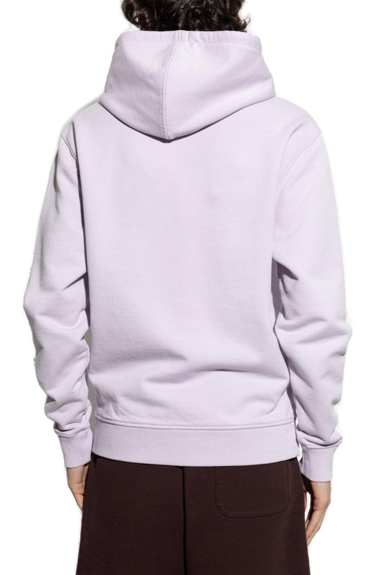 Ami Paris Relaxed Fit Purple Hoodie With Adjustable Drawstring
