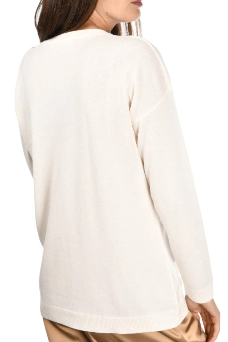 Paolo Fiorillo Capri Cashmere-Blend Sweater With Open Shoulder Detail