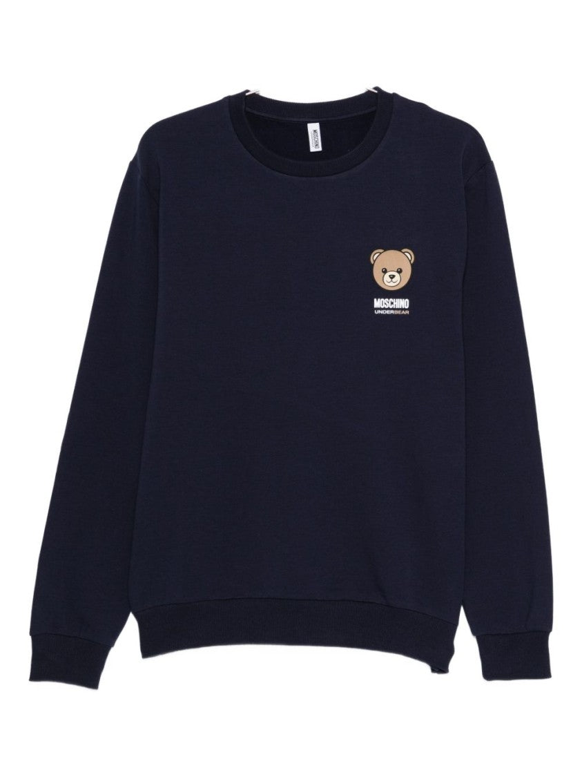 Moschino Navy Blue Crew Neck Sweatshirt