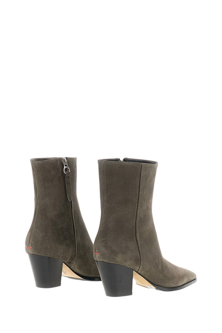 Aeydē Grey Hedvig Suede Cowboy Ankle Boots