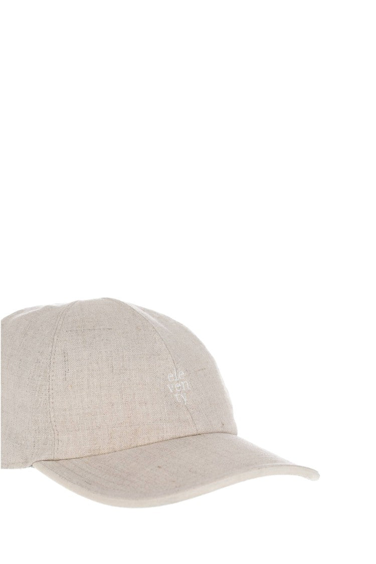 Eleventy Beige Linen-Cotton Baseball Hat