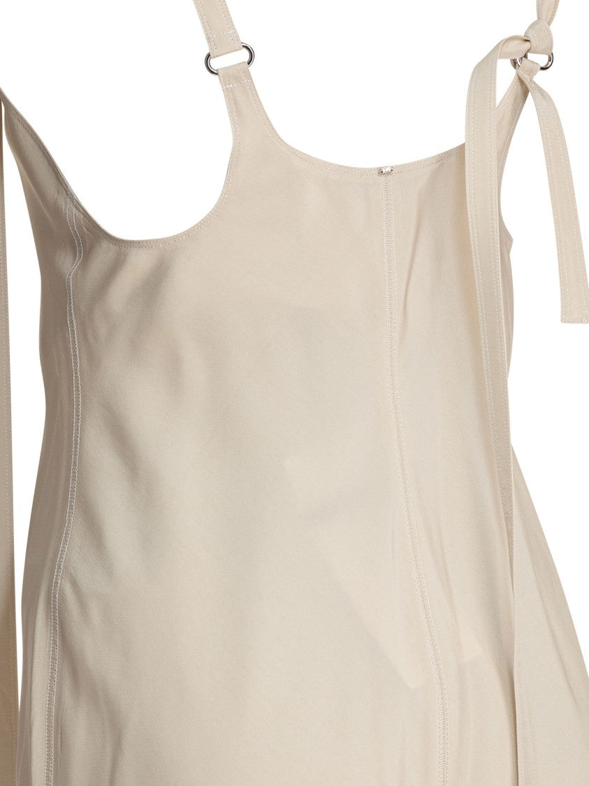 Max Mara Beige Sleeveless Dress With Adjustable Straps