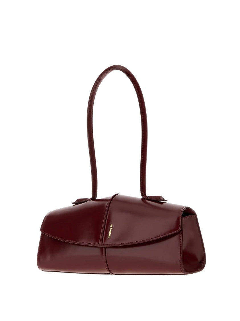 Jil Sander Flap Glossy Leather Shoulder Bag
