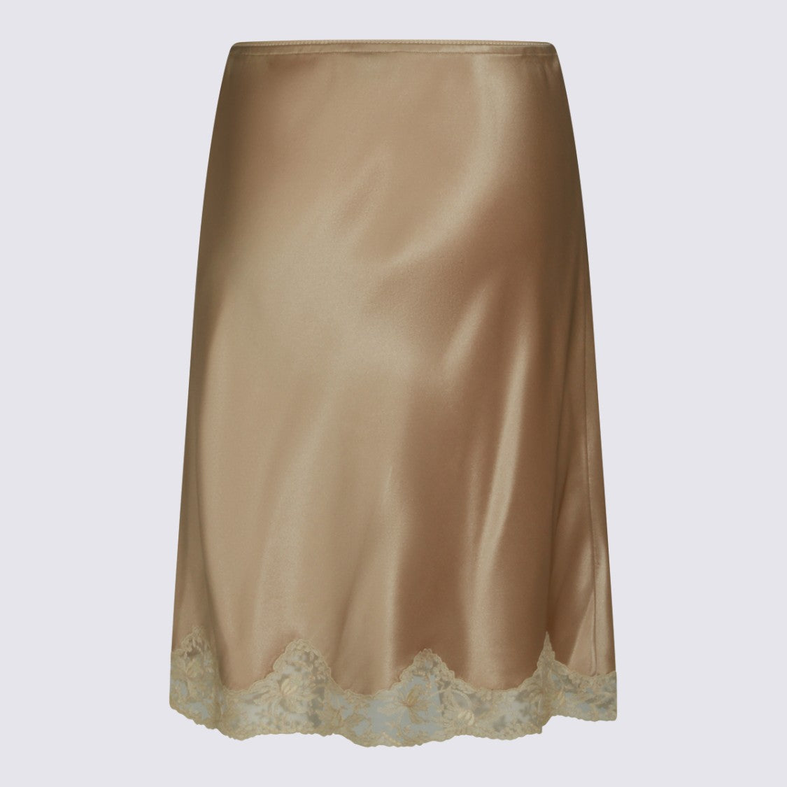 Saint Laurent Straight Silhouette Skirt With Lace Trim
