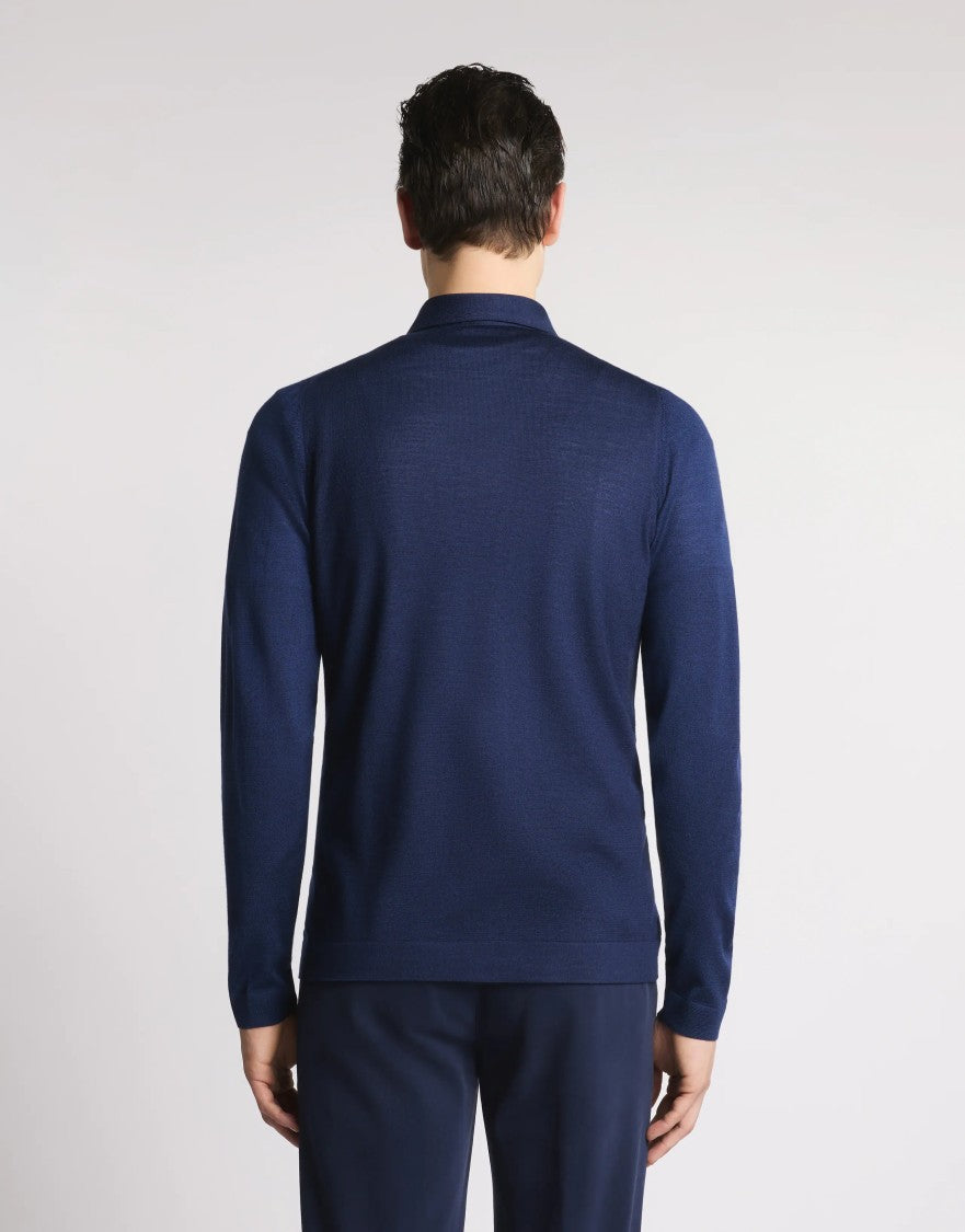 Fay Exclusive Royal Blue Cardigan With Wool-Silk Blend